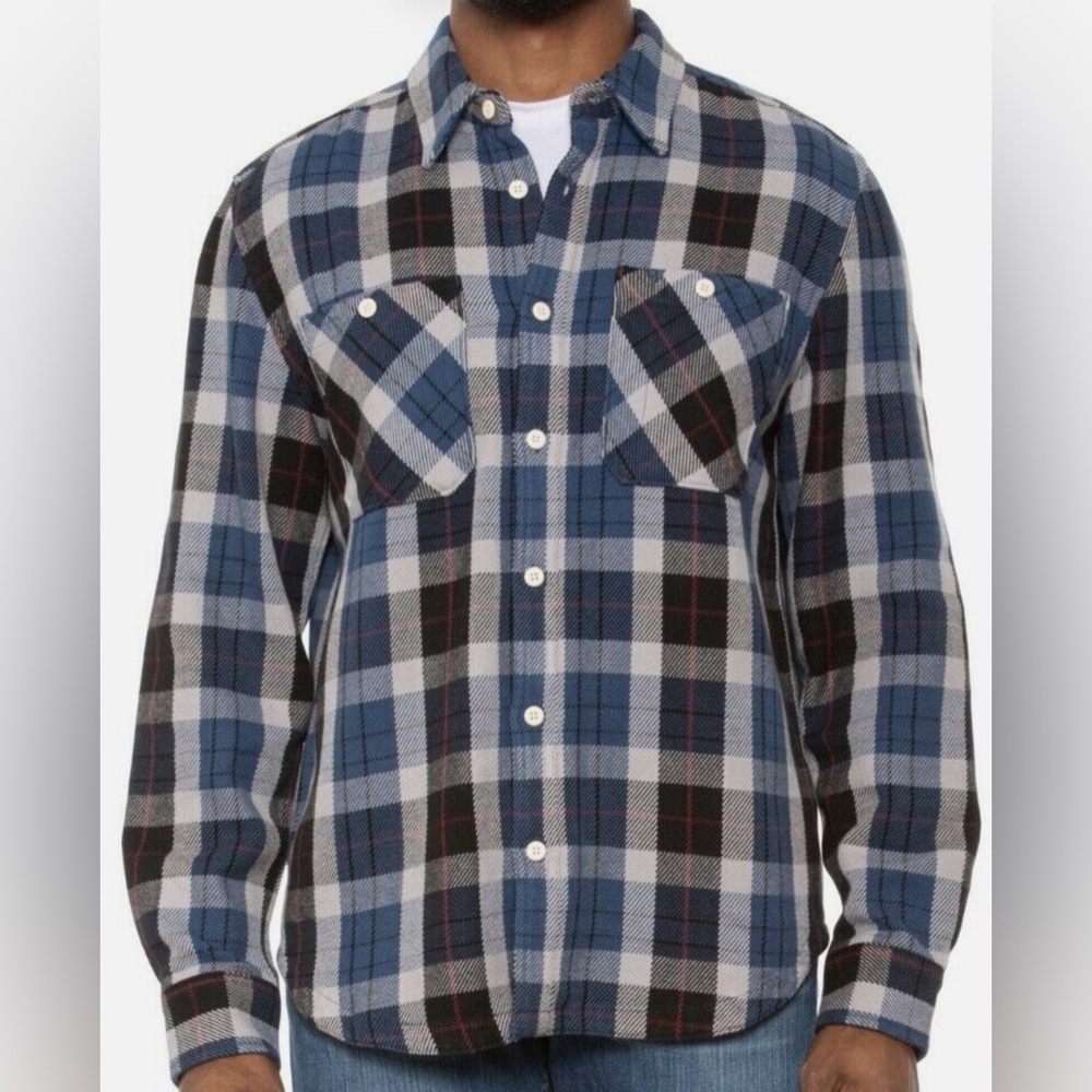 The North Face Men's Valley‎ Twill Plaid Long Sleeve Flannel Button Shacket XXL